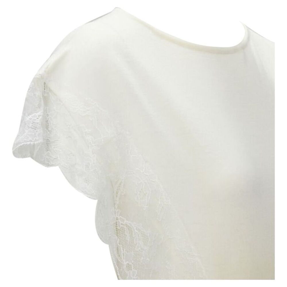 Lanvin Wool Blend Lace Trim Pullover Top - Picture 2 of 6